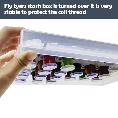 Aventik Fly Tyers Spool/Stash Box: Essential Gear for Anglers Compact (1-Transparent) - color: 1-Transparent