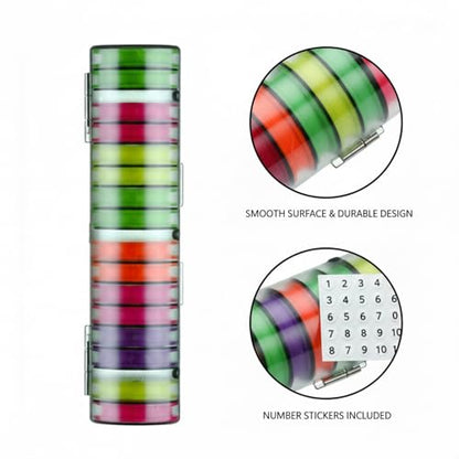 Silicone Fishing Line Spool Organizer Box with Number Stickers for Tackle Storage and Gear Organization - size: 9.25 x 2.44 x 0.47 in