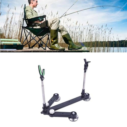 Fishing Rod Holder Adjustable Ground Stand - Foldable Stainless Steel Pole Support Ground Bank Mount Bracket with Ice Spike for Bank Fishing