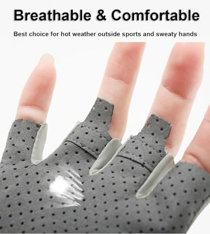 SUJAYU UV Protection Gloves - Women & Men's Fingerless Driving, Fishing & Sailing Gloves with UV & Sun Protection - color: Pink, size: Medium