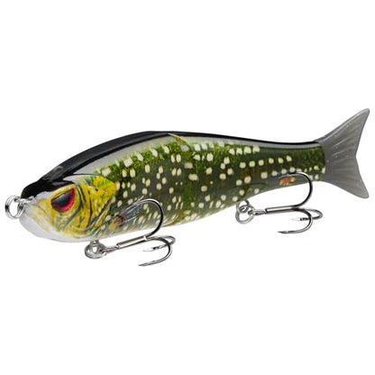 Bassdash SwimShad Glide Baits Jointed Swimbait Bass Pike Salmon Trout Muskie Fishing Lure - color: Northern Pike, size: 4.5in/0.65oz