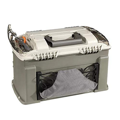 Plano Elite Series Ultimate Angled Tackle System, Graphite & Sandstone, Includes 6 StowAway Utility Boxes, Premium Tackle Storage for Fishing Gear and Accessories, Waterproof Case
