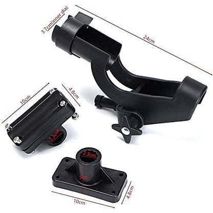HiUmi Adjustable Rotatable Plastic Fishing Rod 3 Mount Rack Holder Bracket Boat Canoeing Rowing Mount Kit Kayak Side Rod Holder - color: RH50-2Pack