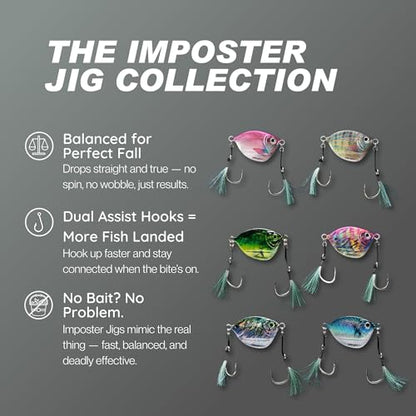 Imposter Jig, Bonita Pattern, Slow Pitch Fishing Lure, Inshore and Offshore - size: 200 Gram