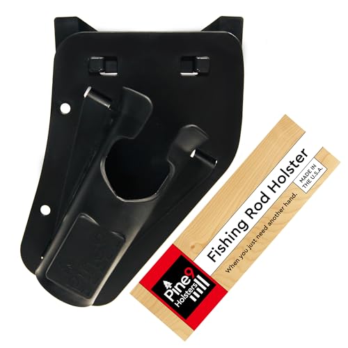 Ambie Fishing Rod Hip Holster - Patented Ambidextrous Quick-Draw Fishing Pole Holder, Made in USA - Spinning, Baitcaster & Centerpin Reels - Fits Any 1.5" Belt - color: Tactical Black