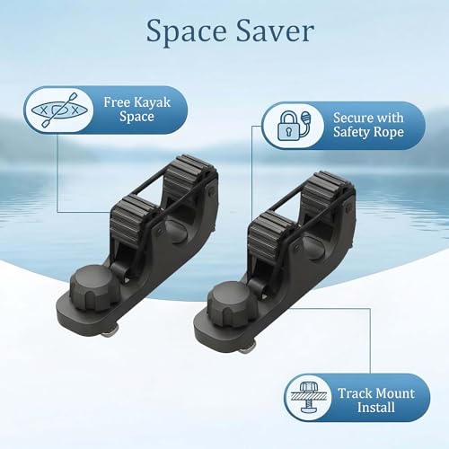 Kayak Paddle Holder Track Mount Accessories, Space-Saving Kayak Oar Holder for Fishing, Canoe & Kayaks