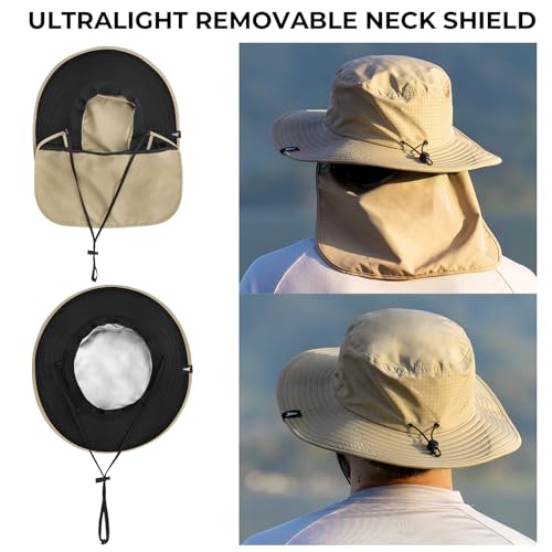 KastKing Sol Armis UPF 50 Boonie Hat - Sun Protection Hat, Fishing Hat, Beach & Hiking Hat, Paddling - color: Y: Nomad, size: With Neck Shield