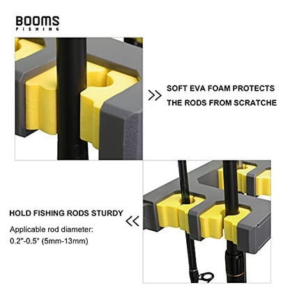 Booms Fishing Rod Holder for Garage: Wall Mount Fishing Pole Holders for Garage | Fishing Rod Rack Holds Up to 10 Rods, Vertical/Horizontal/Ceiling Fishing Pole Racks, WV4 Gray + Yellow - color: Gray + Yellow