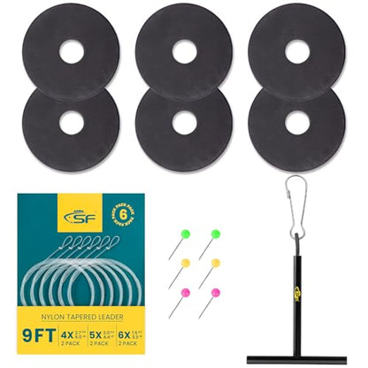 SF Pre-Tied Loop Fly Fishing Tapered Leader Nylon Clear Trout Freshwater Saltwater Bonefish Permit Bass Salmon Steelhead 7.5FT 9FT 10FT 12FT 15FT 0X 1X 2X 3X 4X 5X 6X 7X - size: 9FT-456X, style: Freshwater Knotted/Spools 6-pack