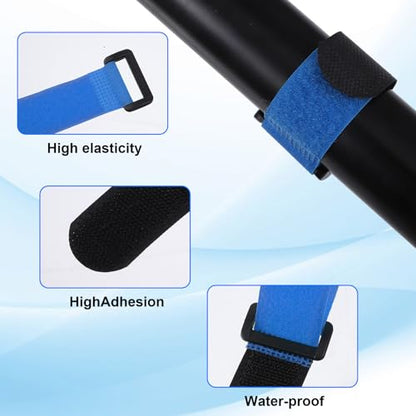 20 Pcs Fishing Rod Straps, 5 Color Hook & Loop Fish Rod Belts | Adjustable Elastic Fishing Pole Straps Tackle Belt Ties Casting Rods Fishing Rod Accessories for Casting, Fly Rods