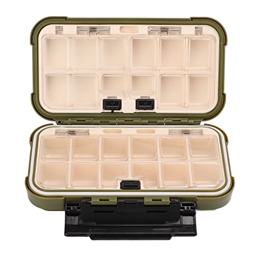 RiToEasysports Fishing Box PP Tackle Box Organizer with Transparent PC Inner Cover Lever Side Lock Sliding Switch and Movable Inserts for Fishermen Boat Kayak Shore Storage ([Small size] 16*9*5 cm) - size: [Small size] 16*9*5 cm