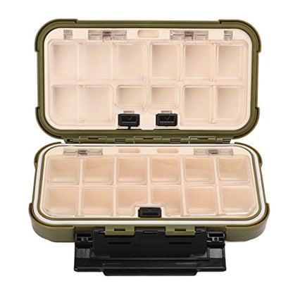 RiToEasysports Fishing Box PP Tackle Box Organizer with Transparent PC Inner Cover Lever Side Lock Sliding Switch and Movable Inserts for Fishermen Boat Kayak Shore Storage ([Small size] 16*9*5 cm) - size: [Small size] 16*9*5 cm
