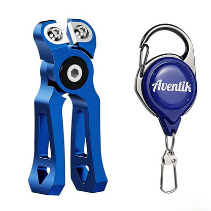 Fishing Line Cutter with Retractable Buckles, Tungsten Carbide Blade & Central Locking - Smooth, Corrosion-Resistant Cuts for Braid, Mono, Fluoro in Saltwater Fishing - style: Blue-Fishing Line Cutter