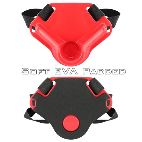 SANLIKE 2PCS Adjustable Fishing Fighting Belt ABS Rod Waist Support Tackle | Soft EVA cushion eases belly pressure, quick adjust waist strap, deep rod slot, bonus metal clip for small tackle storage - color: Red Fishing Belt-- 2pcs