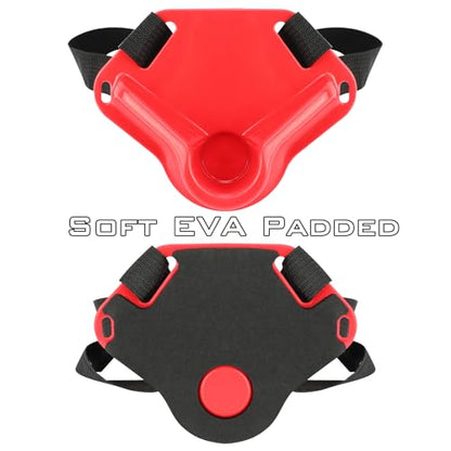 SANLIKE 2PCS Adjustable Fishing Fighting Belt ABS Rod Waist Support Tackle | Soft EVA cushion eases belly pressure, quick adjust waist strap, deep rod slot, bonus metal clip for small tackle storage - color: Red Fishing Belt-- 2pcs