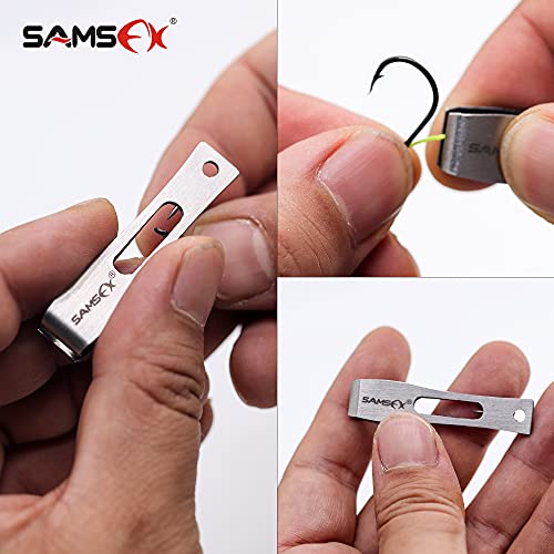 SAMSFX Fishing Nipper & Retractor Combo with Stainless Steel Blades and 24" Line Attachment for Any Angler