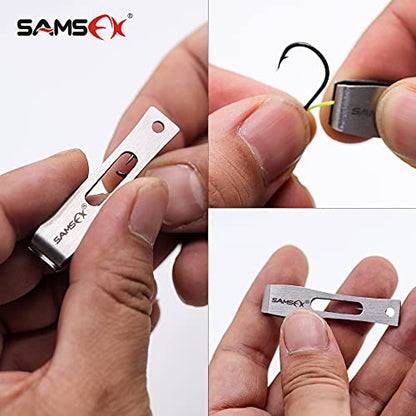 SAMSFX Fishing Nipper & Retractor Combo with Stainless Steel Blades and 24" Line Attachment for Any Angler
