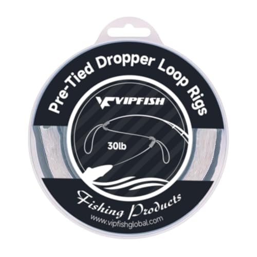 80 Pre-Tied Dropper Loops, 40LB Monofilament Fishing Line, 14 Inch Spacing with 5-6 Inch Loop, Saltwater Freshwater Fishing Leader Rigs for Bottom Fishing
