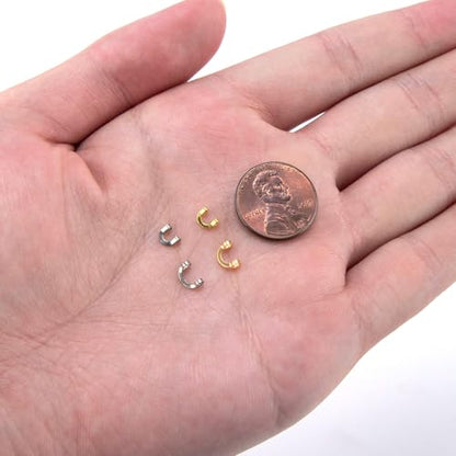 Dr.Fish 100 Pack Folded Spinner Clevises for Fishing Inline Spinner Lure Making Accessories Freshwater Spinnerbait Blade Alabama Walleye Rig - color: Brass