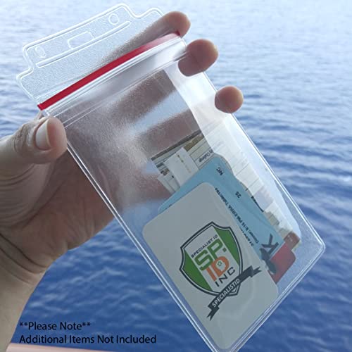 Extra Large Waterproof Badge Holder - 4 X 6 Inch Passport & International Immunization Card - Heavy Duty Resealable Zip Top Closure - 4x6 Holders by Specialist ID (Great for Cruise Essentials) - size: 1 Single