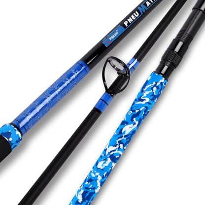 Fiblink Surf Rod,Portable Travel Fishing Rod,Spinning Rod with Blue Camouflage Handle,2Piece/3Piece/4Piece Carbon Fiber Fishing Rod (9ft/10ft/12ft/14ft) - style: 10' - Medium Heavy - 15-30lb - 2pc