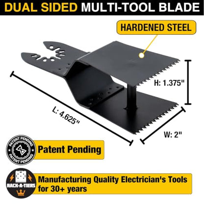Rack-A-Tiers Slotter Blade (1-1/4") - Dual Sided Multi-Tool Blade, Drywall Channel and Slot Cutter, Cut Two Parellel Lines, Oscillating Tool(42750)