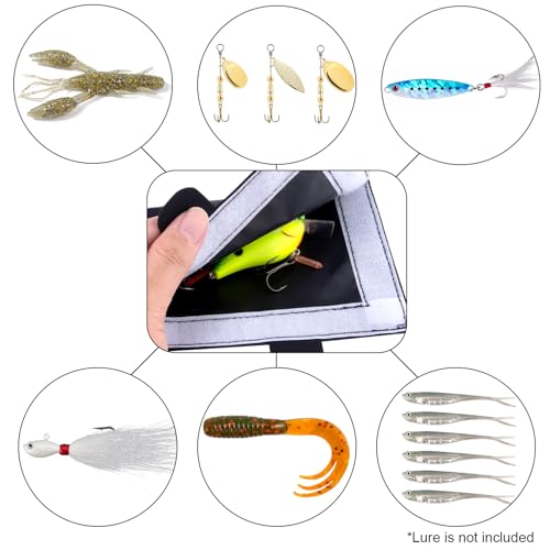 Dr.Fish 3 Pack Fishing Lure Wraps Lure Hook Cover Shield for Fishing Rod Thick Soft Padded Pierce Resistant Hard Baits Minnow Crankbait Popper Spinnerbait - color: M: 5.6*4"-3 Pack(Upgraded No Padding)