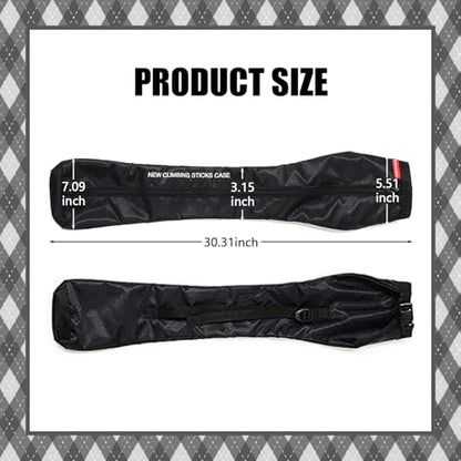 Chris.W Portable Trekking Pole Carrying Bag Storage Bag Pouch with Zipper for Walking Stick Hiking Poles Travel Case - color: Black
