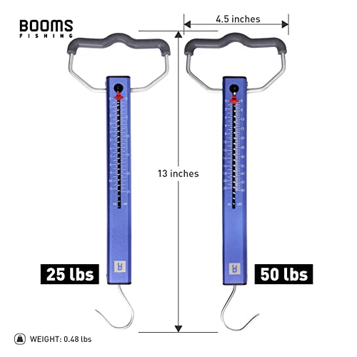 Booms Fishing TS2 Aluminum Tube Fish Scale, Spring Fishing Drag Scale, Easy to Read Hanging Scale, 25 lbs Pull Scales, Widely Used for Hooks Tension, Rigs Tension, Fishing Scale, Luggage Scale - size: 25 lbs