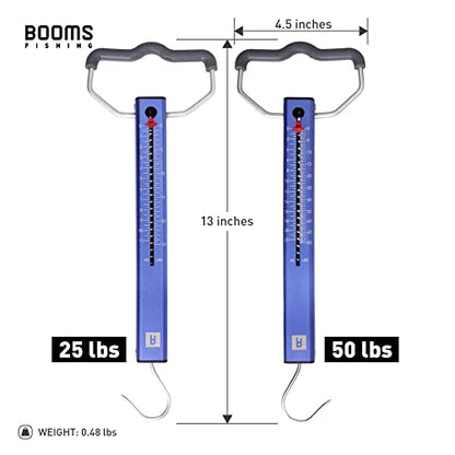 Booms Fishing TS2 Aluminum Tube Fish Scale, Spring Fishing Drag Scale, Easy to Read Hanging Scale, 25 lbs Pull Scales, Widely Used for Hooks Tension, Rigs Tension, Fishing Scale, Luggage Scale - size: 25 lbs