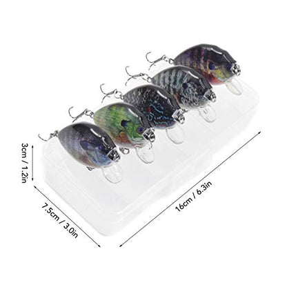 Fishing Lure, 5PCS Fishing Lures 6cm 15g Mini Wobbler Fishing Lure Artificial Hard Bait Crankbait with Tackle Box for Fish Bass Fishing Tackle