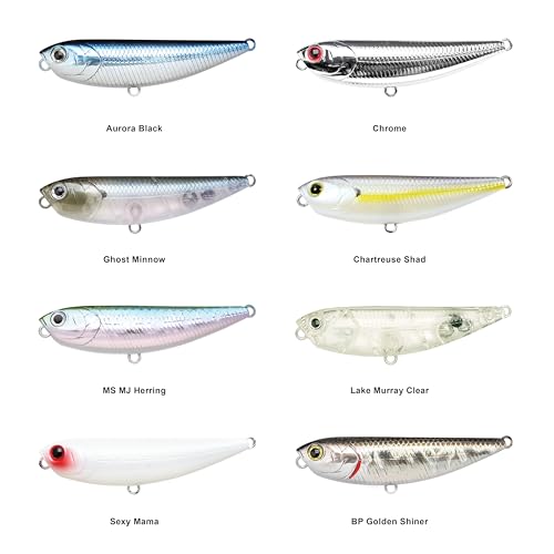 LUCKY CRAFT Sammy 65 Topwater Fishing Lures, 2.5" Floating Freshwater Trout, Smallmouth Bass Lures, Walk-the-Dog Tournament Bait, Bass Fishing Gear and Tackle Box Accessories - color: 052 Aurora Black