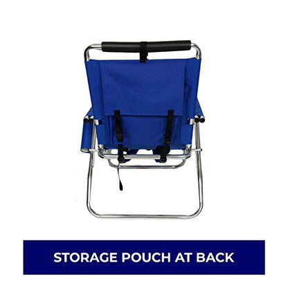 Backpack Fishing Chair - Portable Folding Ultra Light Chair with Padded Carrying Straps & Padded Lumbar Support Bar - All Aluminum Fishing Chair with Cup & Rod Holder