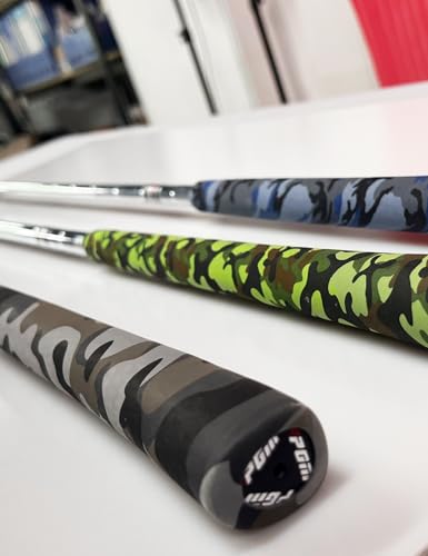 Accering Soft Feel&Grip Fishing Rod Wrap (φ28mm, Blue Camo) | L1.64 ft, Shrink Ratio: 1.8:1. Ideal for Paddle handle, metal tool handle. - color: Blue Camo, size: φ28mm, L1.64 ft