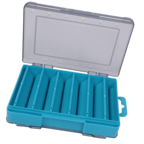 Waterproof Transparent Storage Box for Fishing Lures with Double-Sided Organiser Tool and Fishing Box - color: Blue