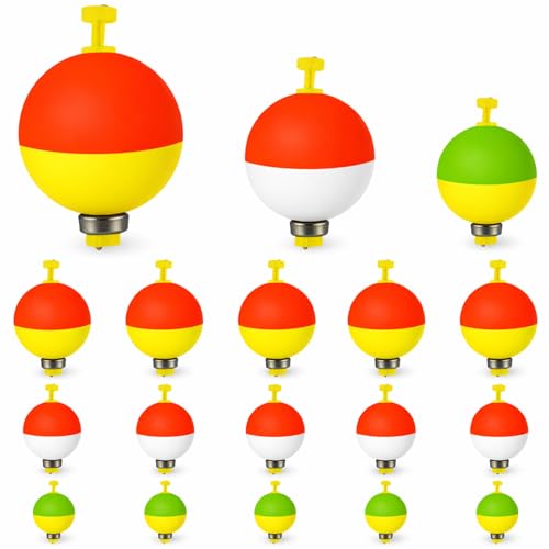 15pcs/16pcs Fishing Float Bobbers Set - ABS & Foam Material, Weighted Design, Multiple Sizes & Vibrant Colors, High-Visibility Tackle Accessories for Freshwater & Saltwater Angling - color: 15pcs-1.5in/1.25in/0.98in