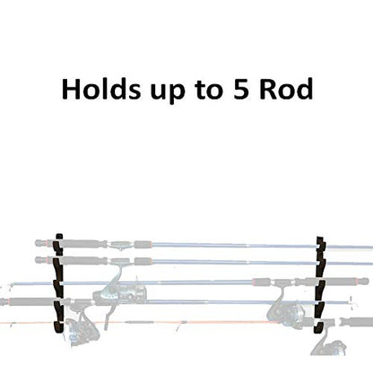 Pmsanzay Fishing Rod Wall Storage Rack, Fishing Pole Holder for Garage & Cabin & Basement, Heavy Duty - Holds up to 5 Fishing Rods
