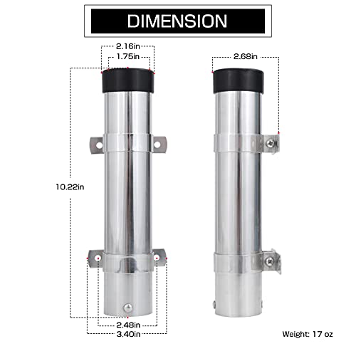 AMYSPORTS Steel Wall Rod Holder Fishing Stainless Mount Rod Holder Marine Side Boat Pole Holders Kayak Saltwater Freshwater