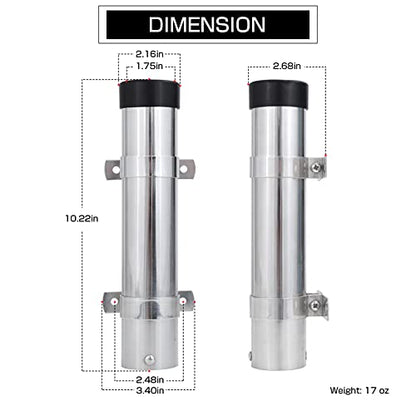 AMYSPORTS Steel Wall Rod Holder Fishing Stainless Mount Rod Holder Marine Side Boat Pole Holders Kayak Saltwater Freshwater