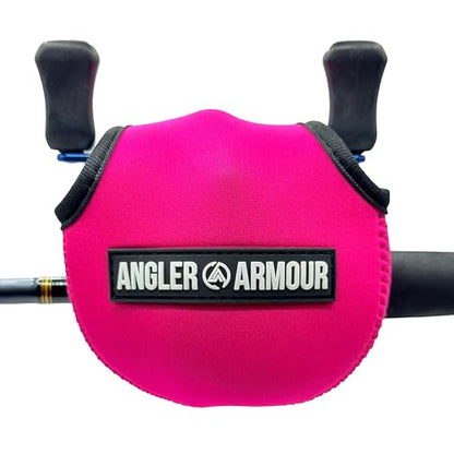Angler Armour Baitcast Reel Cover | Baitcaster Sleeve | Fishing Reel Pouch | Low Profile Baitcasting Reel Protector | Neoprene Reel Case | 50 100 200 Series Baitcast Covers - color: Neon Pink