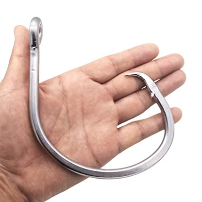 Super Giant Fishing Hook 24/0-28/0 Forged in-line Circle Hooks Shark & Swordfish &Tuna Hook Stainless Steel Big Game Hook Saltwater - size: Size 26/0-Pack of 2