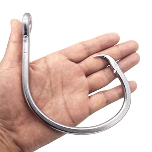 Super Giant Fishing Hook 24/0-28/0 Forged in-line Circle Hooks Shark & Swordfish &Tuna Hook Stainless Steel Big Game Hook Saltwater - size: Size 28/0-Pack of 2