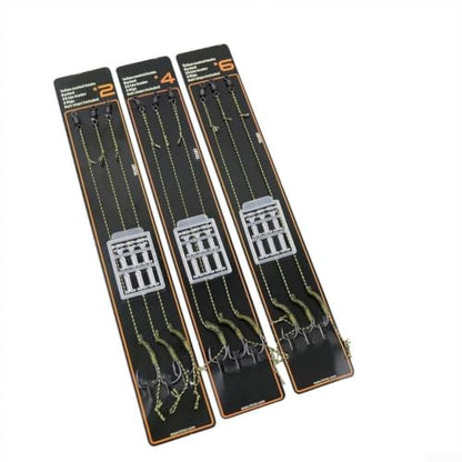 Pre-Tied Carp Hair Rigs Featuring Curved Barb Hooks, Stainless Steel Construction for Floating Baits, Complete with Rig Stops and Swivels(3pack#8) - color: 3pack#8