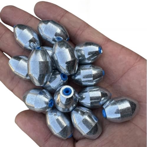 Alloy Steel Fishing Sinker Oval Drop Shot Bass Fishing Weight Casting Sinkers for Saltwater Freshwater - size: Size11-7Pcs-Alloy Sinker-50G