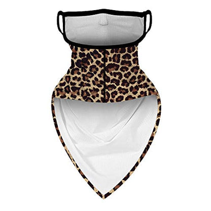 YAYOUREL Neck Gaiter Face Mask Bandanas for Men Women UV Face Scarf Cover Ear Loop Hole Facemask for Fishing Running Cycling - color: Brown Black