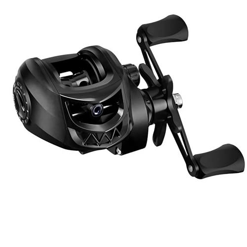 Metal + Nylon Baitcasting Reel - 7.2:1 High-Speed, Metal Spool, Dual Magnetic Brake, 8kg Drag, Long-Casting Anti-Backlash Lure Reel for Bass & Multi-Species Fishing - color: Black