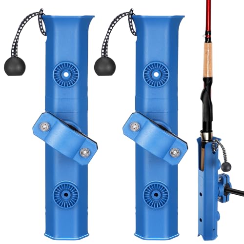 Seenelling Fishing Rod Holder for Bike Rack Pole Mount Rotatable Fishing Chair Pole Holders with Clamp for Boat Bicycle Motorcycle Kayak Cart - color: Blue