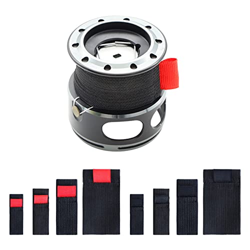 4-Pack Elastic Nylon Fishing Reel Spool Strap, Adjustable Line Protector Band for Tackle Storage, S/M/L/XL Sizes, Black - size: LL