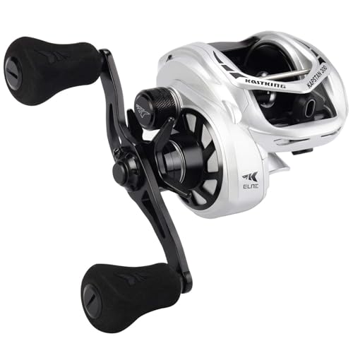 KastKing Kapstan Elite 300 Baitcasting Fishing Reel, Low Profile, Large Capacity Casting Reel, Graphite Frame, 35 lbs. Drag 5.4:1 Ratio, 8+1 Double Shielded/SS BB Centrifugal Braking - color: Right Handed - 5.4:1