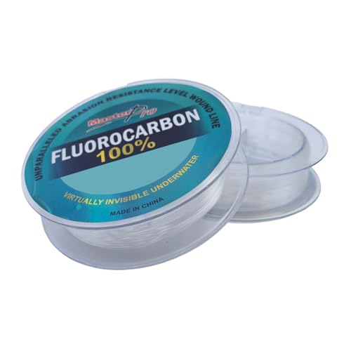 MASTERPRO 100% Pure Fluorocarbon Fishing Line, Clear, 25m/roll, Strong & Tough 10lb 15lb 20lb 25lb 30lb 40lb 50lb 80lb 100lb Fast Sinking Fishing Leader for Freshwater and Saltwater - size: 15LB